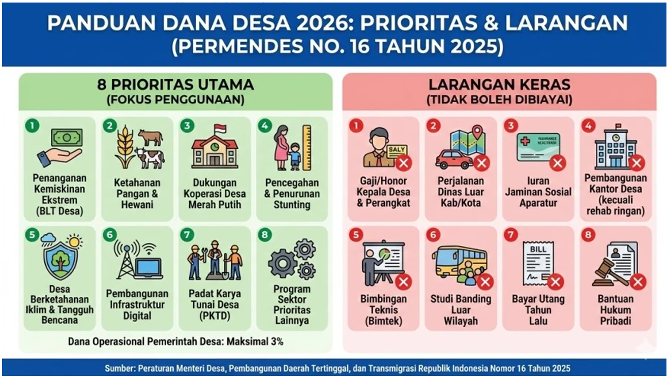 Berita Dana Desa Tahun 2026: Prioritas Penggunaan dan Larangan Pembiayaan - Desa Parapatan Sumberjaya